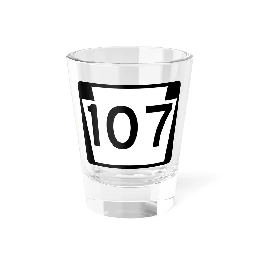 PA-107 (Pennsylvania) (Road Sign) Shot Glass 1.5oz 1.5oz - Go Mug Yourself