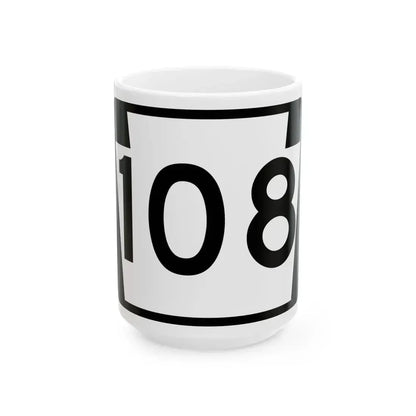 PA-108 (Pennsylvania) (Road Sign) White Coffee Mug 15oz - Go Mug Yourself