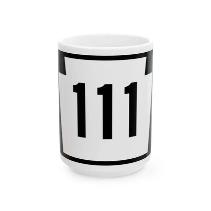 PA-111 (Pennsylvania) (Road Sign) White Coffee Mug 15oz - Go Mug Yourself