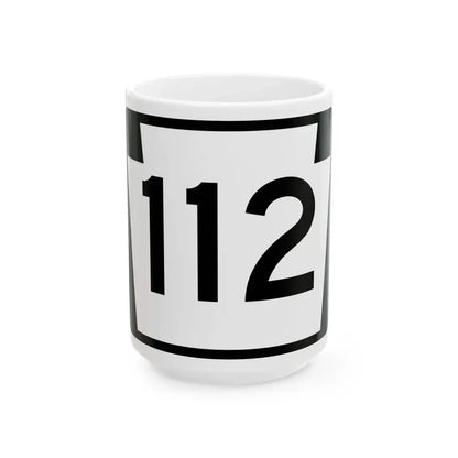 PA-112 (Pennsylvania) (Road Sign) White Coffee Mug 15oz - Go Mug Yourself