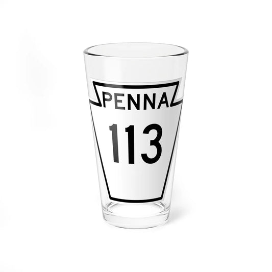 PA-113 1948 (Pennsylvania) (Road Sign) Pint Glass 16oz 16oz - Go Mug Yourself