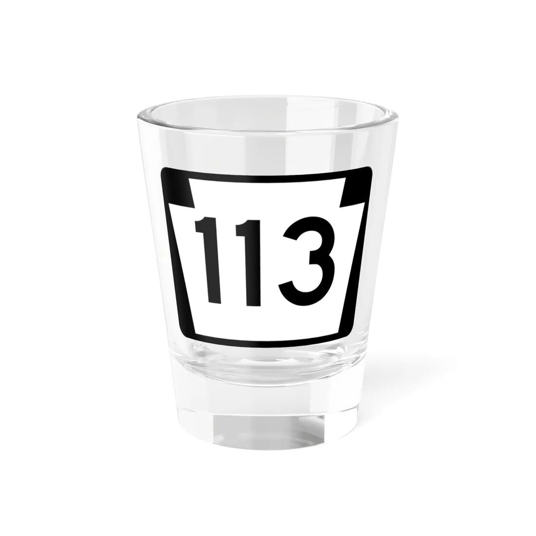 PA-113 (Pennsylvania) (Road Sign) Shot Glass 1.5oz 1.5oz - Go Mug Yourself