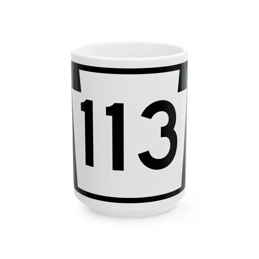 PA-113 (Pennsylvania) (Road Sign) White Coffee Mug 15oz - Go Mug Yourself
