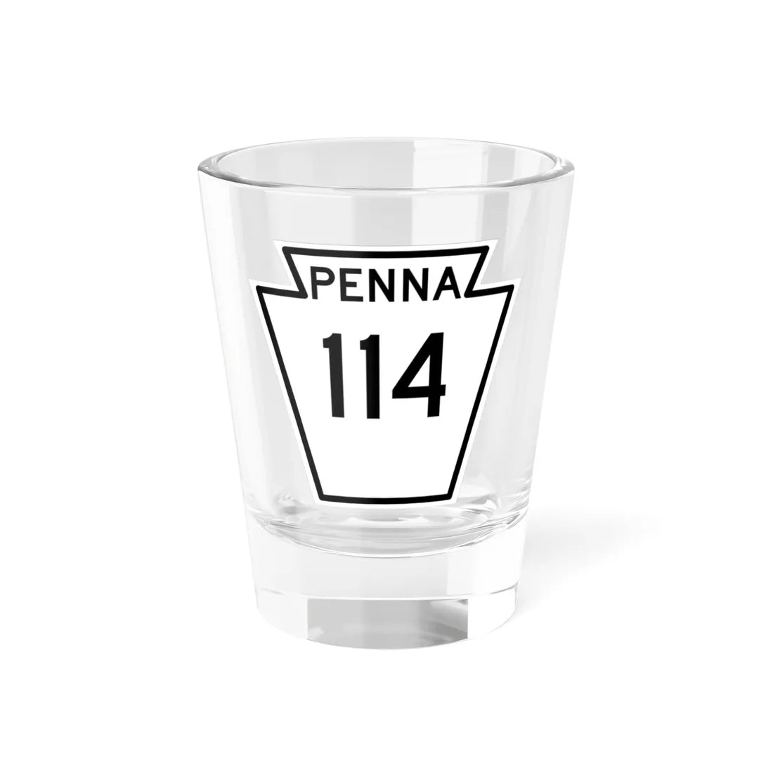 PA-114 1948 (Pennsylvania) (Road Sign) Shot Glass 1.5oz 1.5oz - Go Mug Yourself