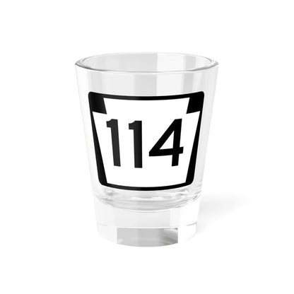 PA-114 (Pennsylvania) (Road Sign) Shot Glass 1.5oz 1.5oz - Go Mug Yourself