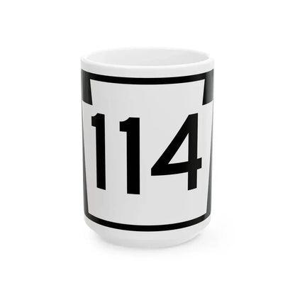 PA-114 (Pennsylvania) (Road Sign) White Coffee Mug 15oz - Go Mug Yourself