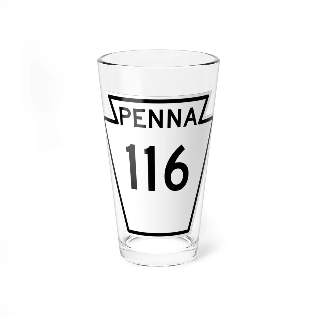 PA-116 1948 (Pennsylvania) (Road Sign) Pint Glass 16oz 16oz - Go Mug Yourself