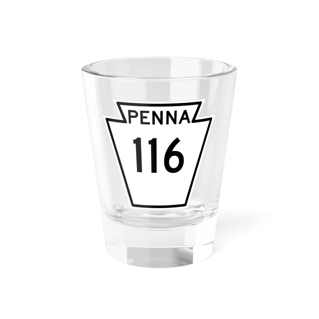 PA-116 1948 (Pennsylvania) (Road Sign) Shot Glass 1.5oz 1.5oz - Go Mug Yourself