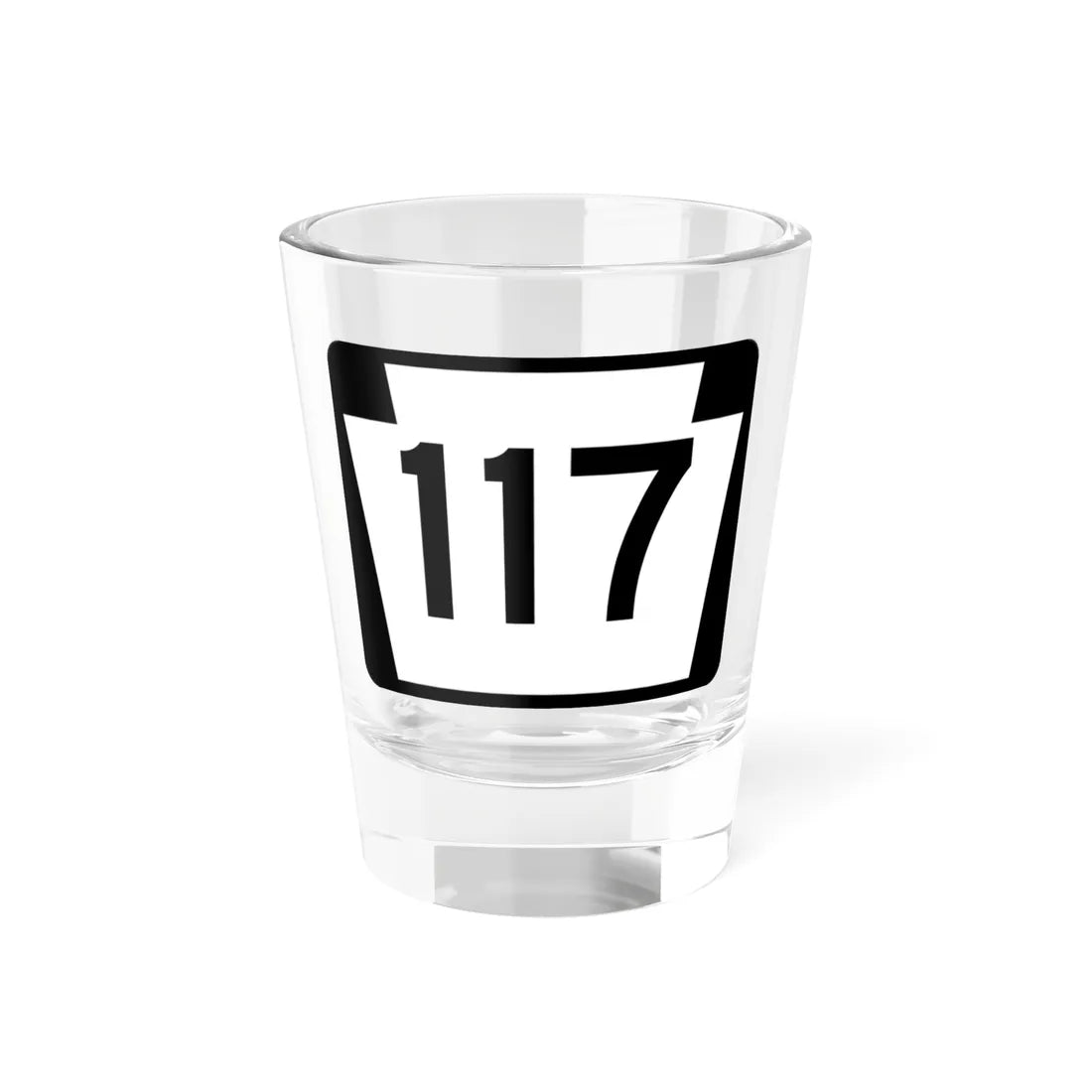PA-117 (Pennsylvania) (Road Sign) Shot Glass 1.5oz 1.5oz - Go Mug Yourself