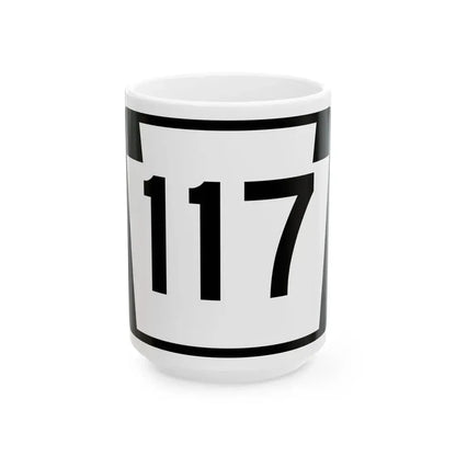 PA-117 (Pennsylvania) (Road Sign) White Coffee Mug 15oz - Go Mug Yourself