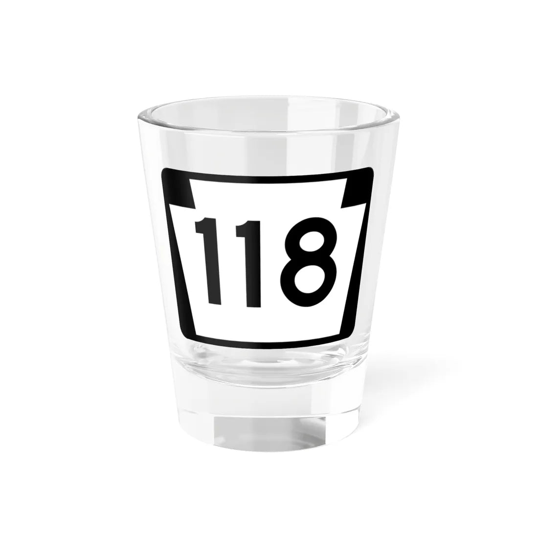 PA-118 (Pennsylvania) (Road Sign) Shot Glass 1.5oz 1.5oz - Go Mug Yourself