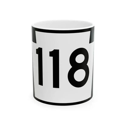 PA-118 (Pennsylvania) (Road Sign) White Coffee Mug 11oz - Go Mug Yourself
