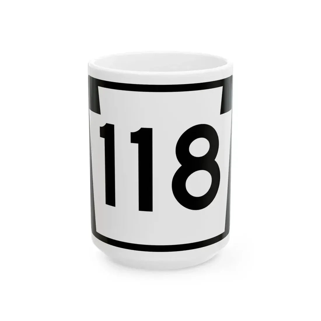 PA-118 (Pennsylvania) (Road Sign) White Coffee Mug 15oz - Go Mug Yourself