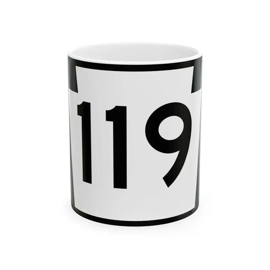 PA-119 (Pennsylvania) (Road Sign) White Coffee Mug 11oz - Go Mug Yourself