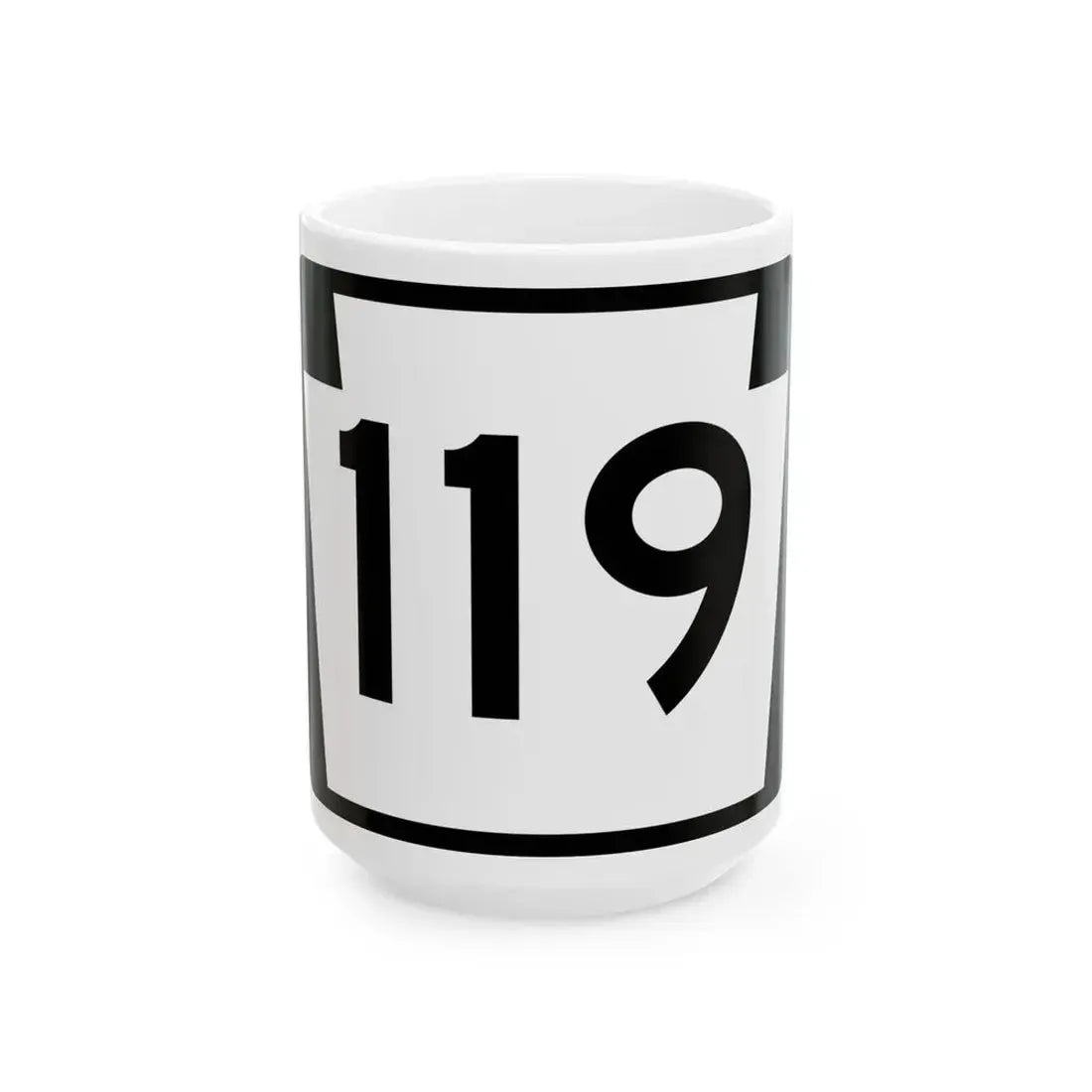 PA-119 (Pennsylvania) (Road Sign) White Coffee Mug 15oz - Go Mug Yourself
