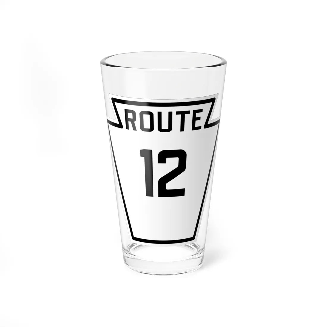 PA-12 1926 (Pennsylvania) (Road Sign) Pint Glass 16oz - Go Mug Yourself