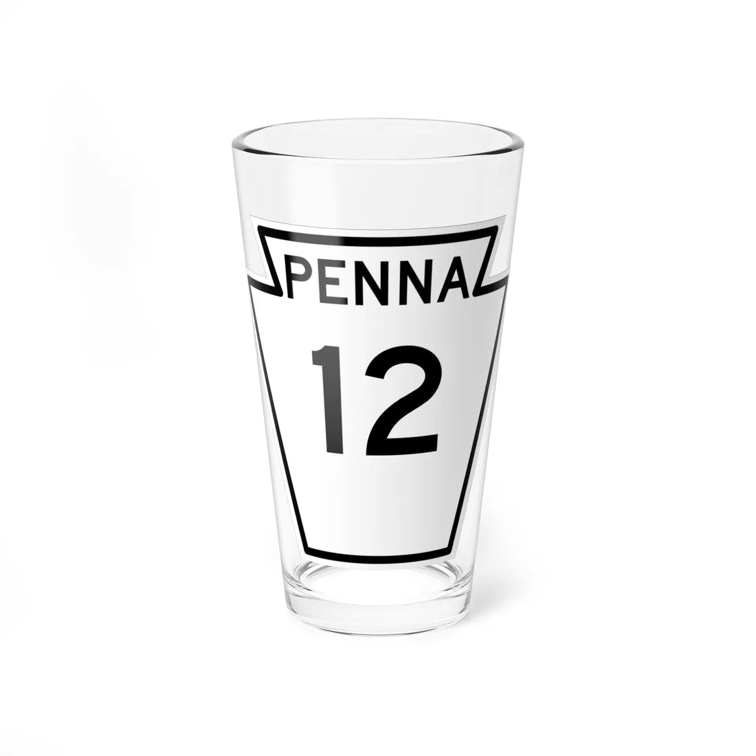 PA-12 1948 (Pennsylvania) (Road Sign) Pint Glass 16oz 16oz - Go Mug Yourself