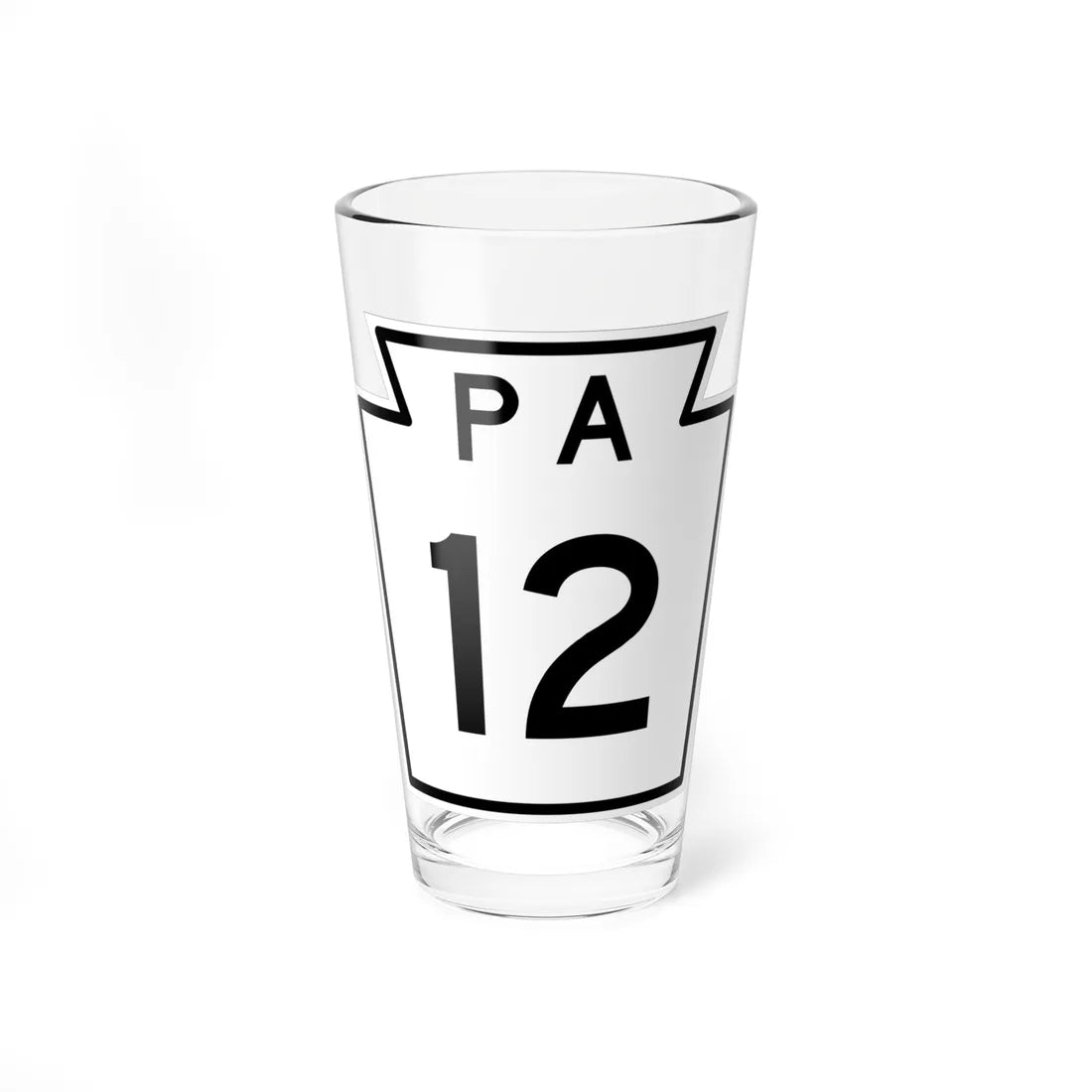 PA-12 1960 (Pennsylvania) (Road Sign) Pint Glass 16oz - Go Mug Yourself