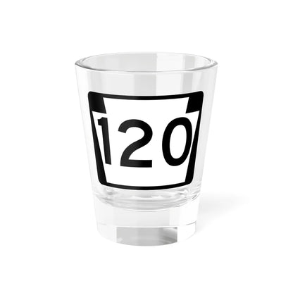 PA-120 (Pennsylvania) (Road Sign) Shot Glass 1.5oz 1.5oz - Go Mug Yourself