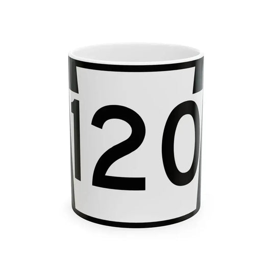 PA-120 (Pennsylvania) (Road Sign) White Coffee Mug 11oz - Go Mug Yourself