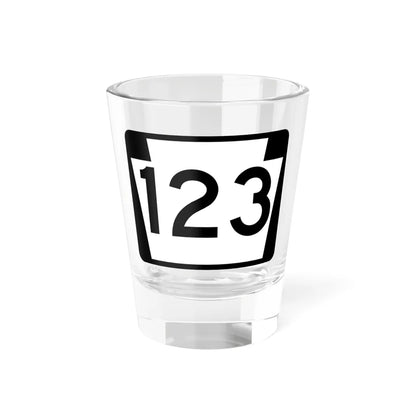 PA-123 (Pennsylvania) (Road Sign) Shot Glass 1.5oz - Go Mug Yourself