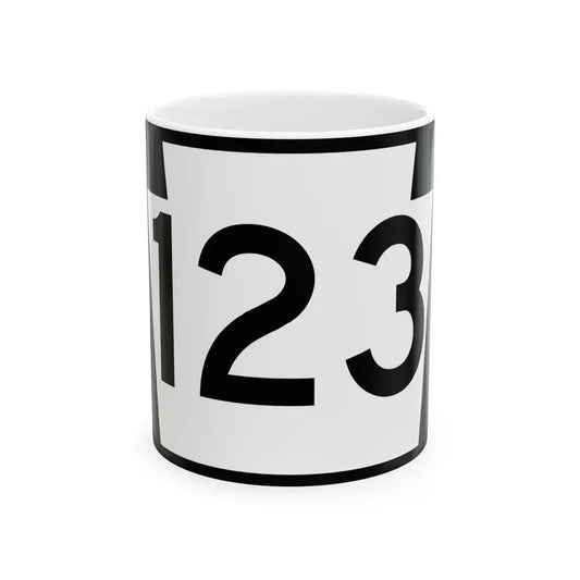 PA-123 (Pennsylvania) (Road Sign) White Coffee Mug 11oz - Go Mug Yourself