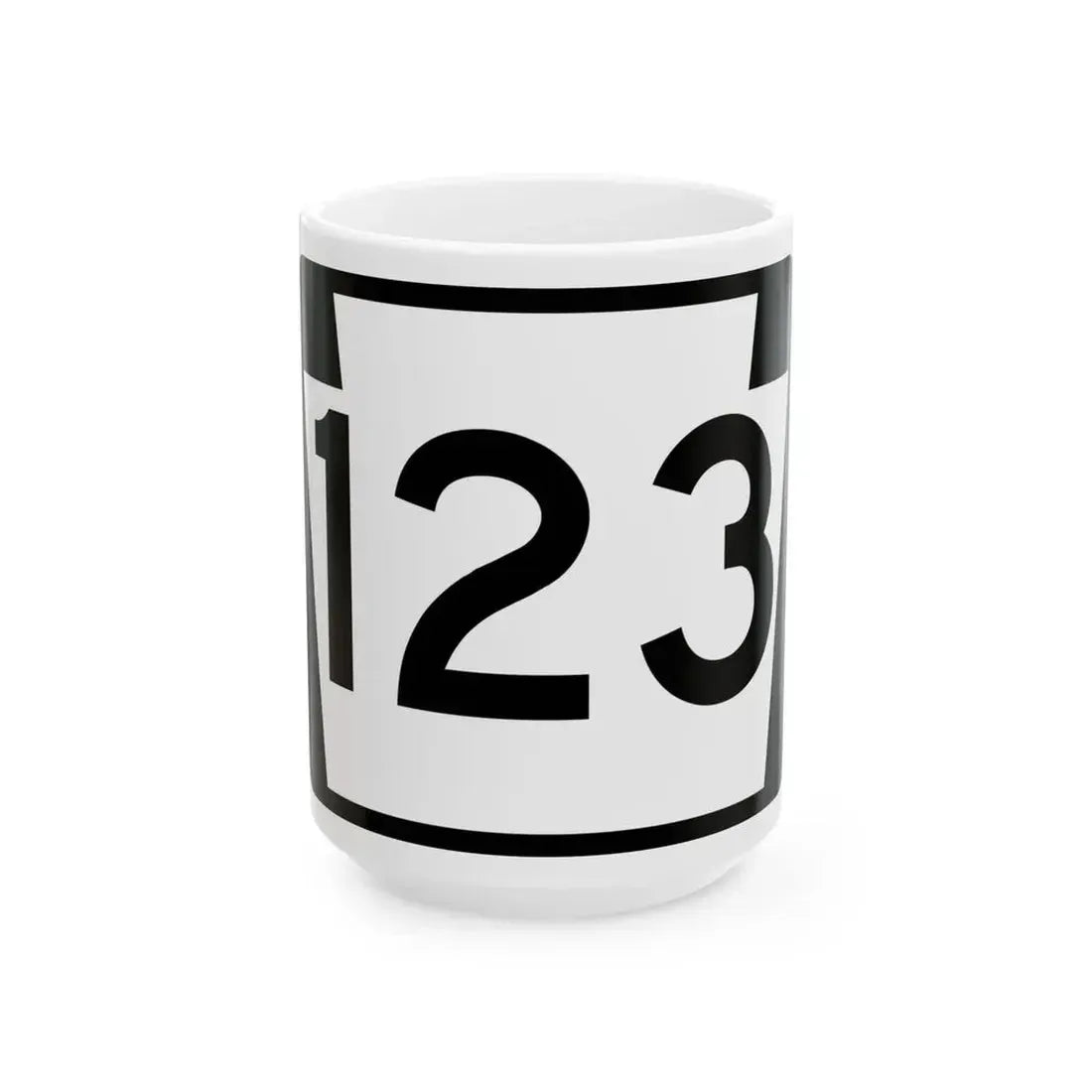 PA-123 (Pennsylvania) (Road Sign) White Coffee Mug 15oz - Go Mug Yourself