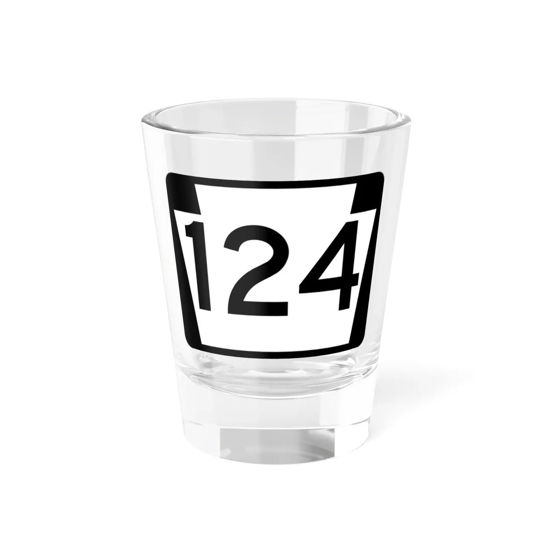 PA-124 (Pennsylvania) (Road Sign) Shot Glass 1.5oz 1.5oz - Go Mug Yourself