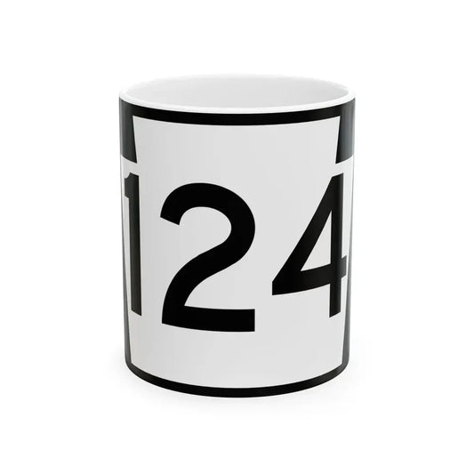PA-124 (Pennsylvania) (Road Sign) White Coffee Mug 11oz - Go Mug Yourself