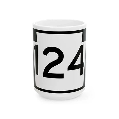 PA-124 (Pennsylvania) (Road Sign) White Coffee Mug 15oz - Go Mug Yourself