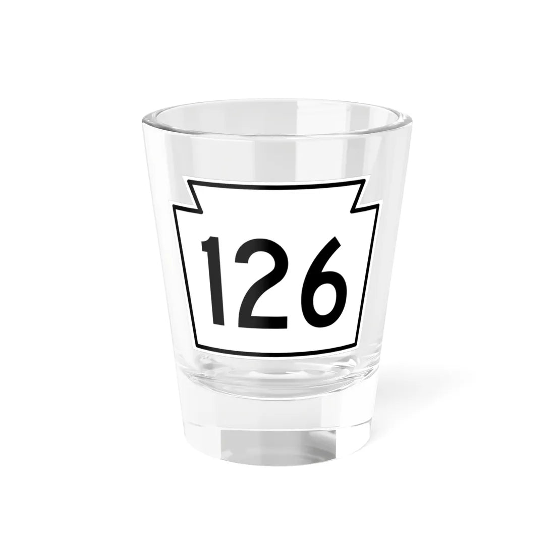 PA-126 1962 (Pennsylvania) (Road Sign) Shot Glass 1.5oz 1.5oz - Go Mug Yourself