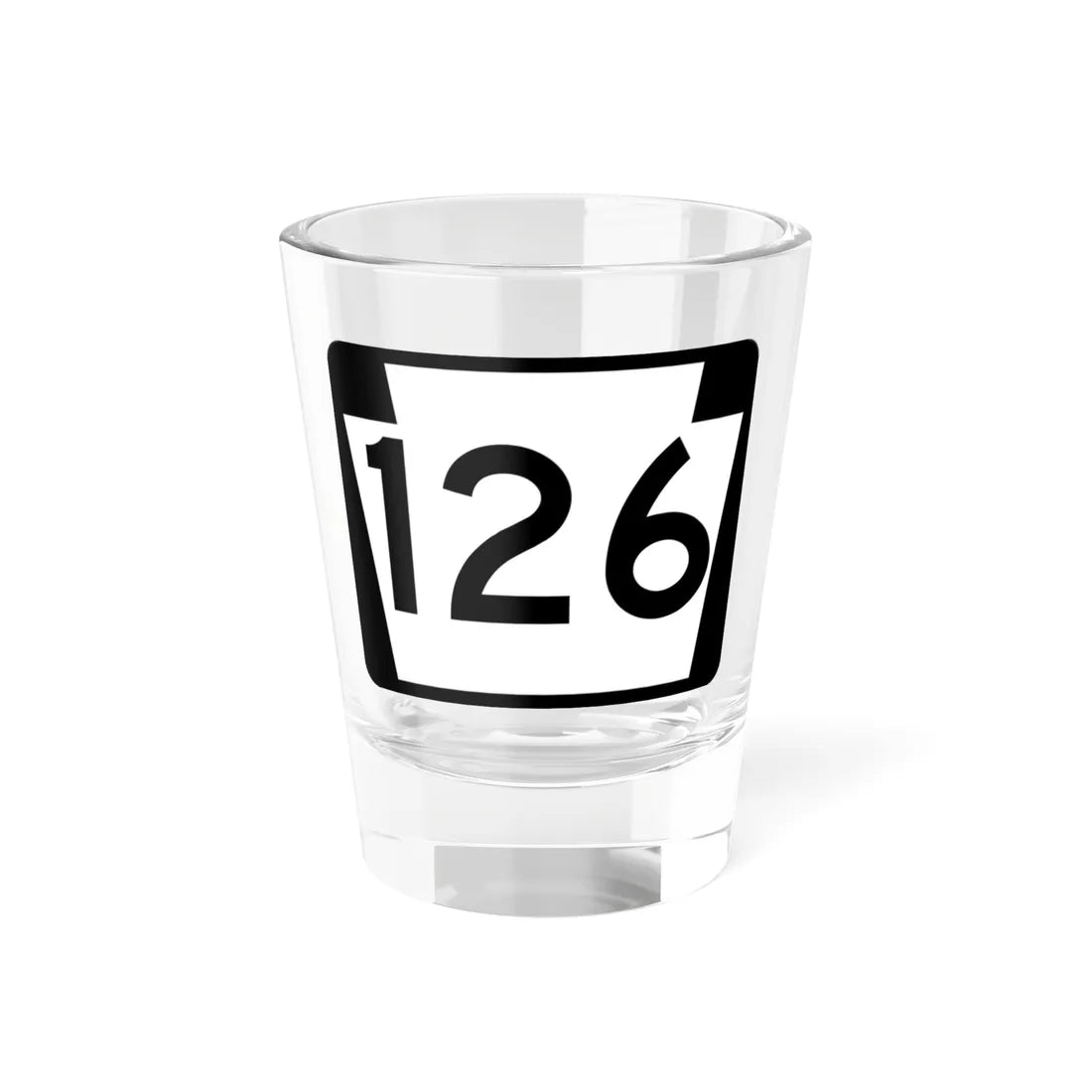PA-126 (Pennsylvania) (Road Sign) Shot Glass 1.5oz 1.5oz - Go Mug Yourself
