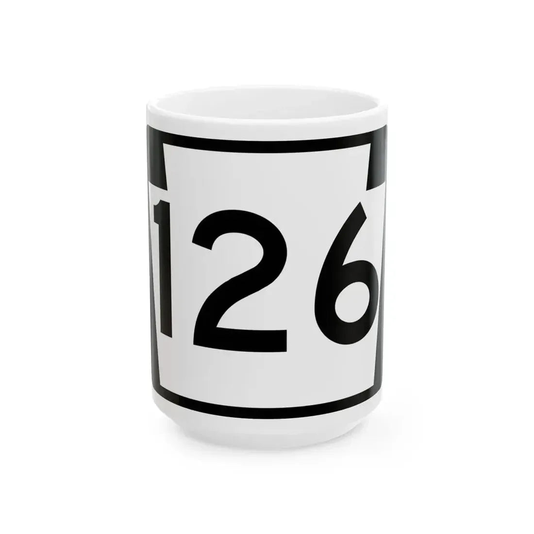 PA-126 (Pennsylvania) (Road Sign) White Coffee Mug 15oz - Go Mug Yourself