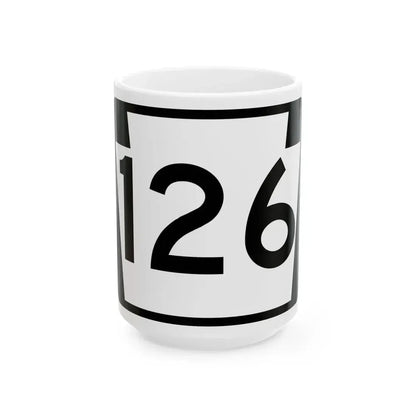 PA-126 (Pennsylvania) (Road Sign) White Coffee Mug 15oz - Go Mug Yourself