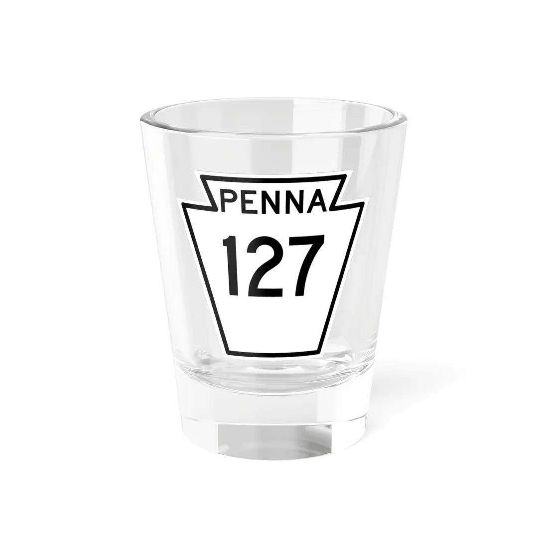 PA-127 1948 (Pennsylvania) (Road Sign) Shot Glass 1.5oz 1.5oz - Go Mug Yourself