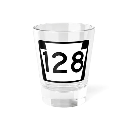 PA-128 (Pennsylvania) (Road Sign) Shot Glass 1.5oz 1.5oz - Go Mug Yourself