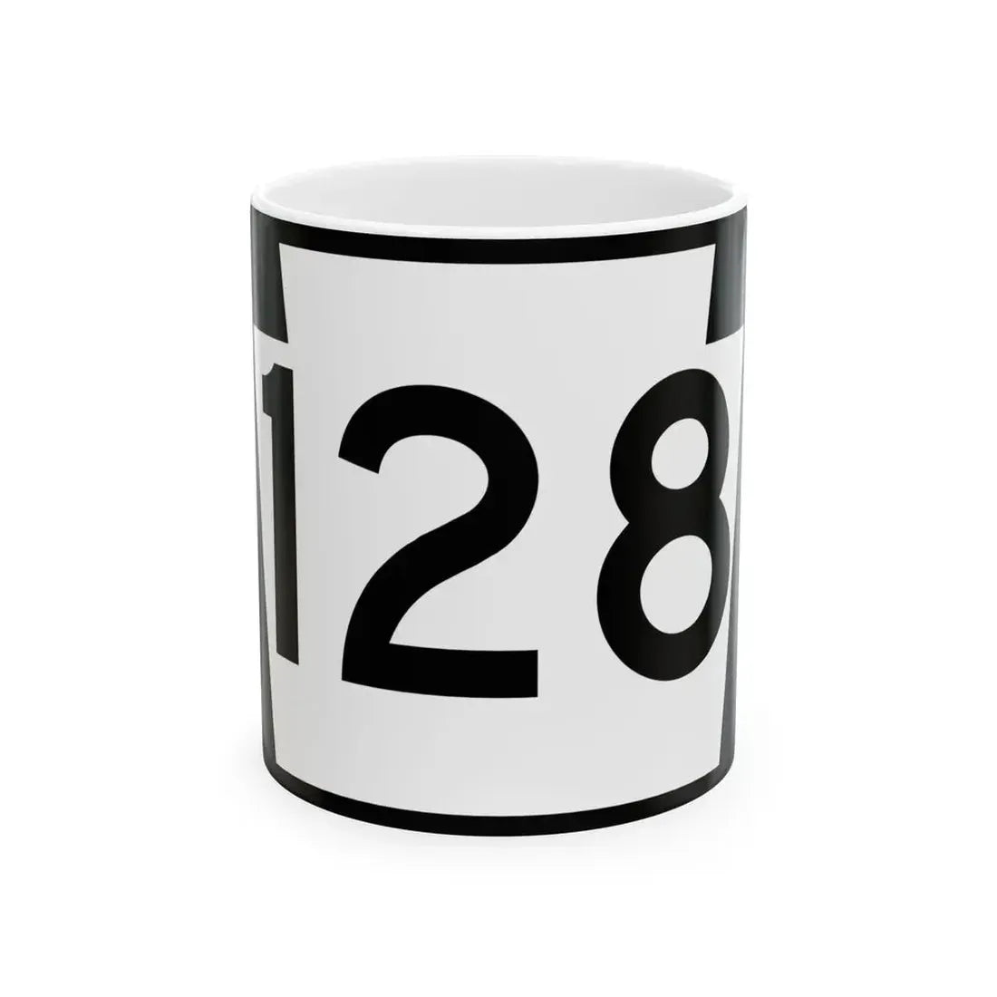 PA-128 (Pennsylvania) (Road Sign) White Coffee Mug 11oz - Go Mug Yourself