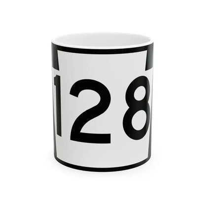 PA-128 (Pennsylvania) (Road Sign) White Coffee Mug 11oz - Go Mug Yourself