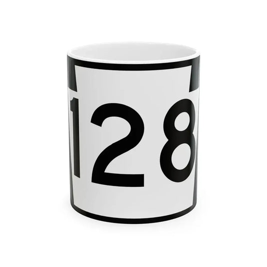 PA-128 (Pennsylvania) (Road Sign) White Coffee Mug 11oz - Go Mug Yourself