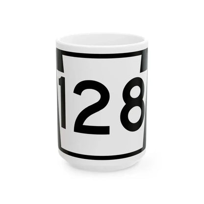 PA-128 (Pennsylvania) (Road Sign) White Coffee Mug 15oz - Go Mug Yourself