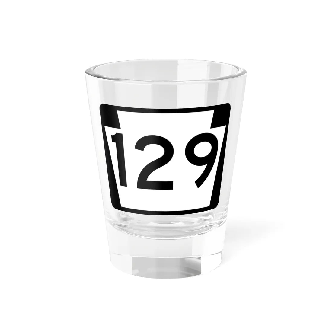 PA-129 (Pennsylvania) (Road Sign) Shot Glass 1.5oz 1.5oz - Go Mug Yourself