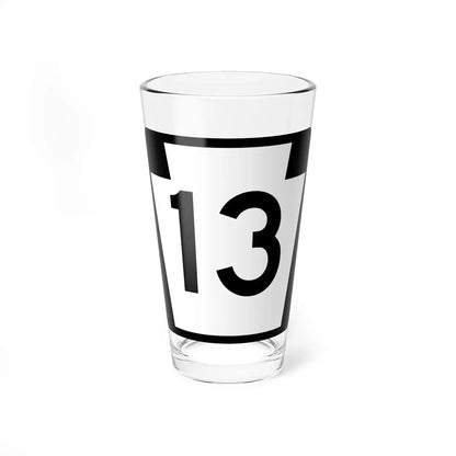 PA-13 (Pennsylvania) (Road Sign) Pint Glass 16oz 16oz - Go Mug Yourself