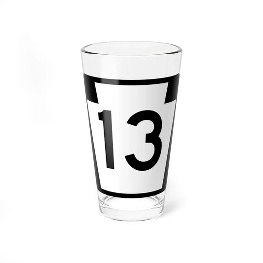 PA-13 (Pennsylvania) (Road Sign) Pint Glass 16oz 16oz - Go Mug Yourself