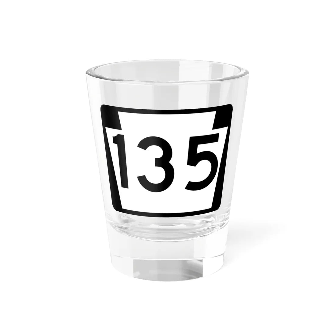 PA-135 (Pennsylvania) (Road Sign) Shot Glass 1.5oz 1.5oz - Go Mug Yourself