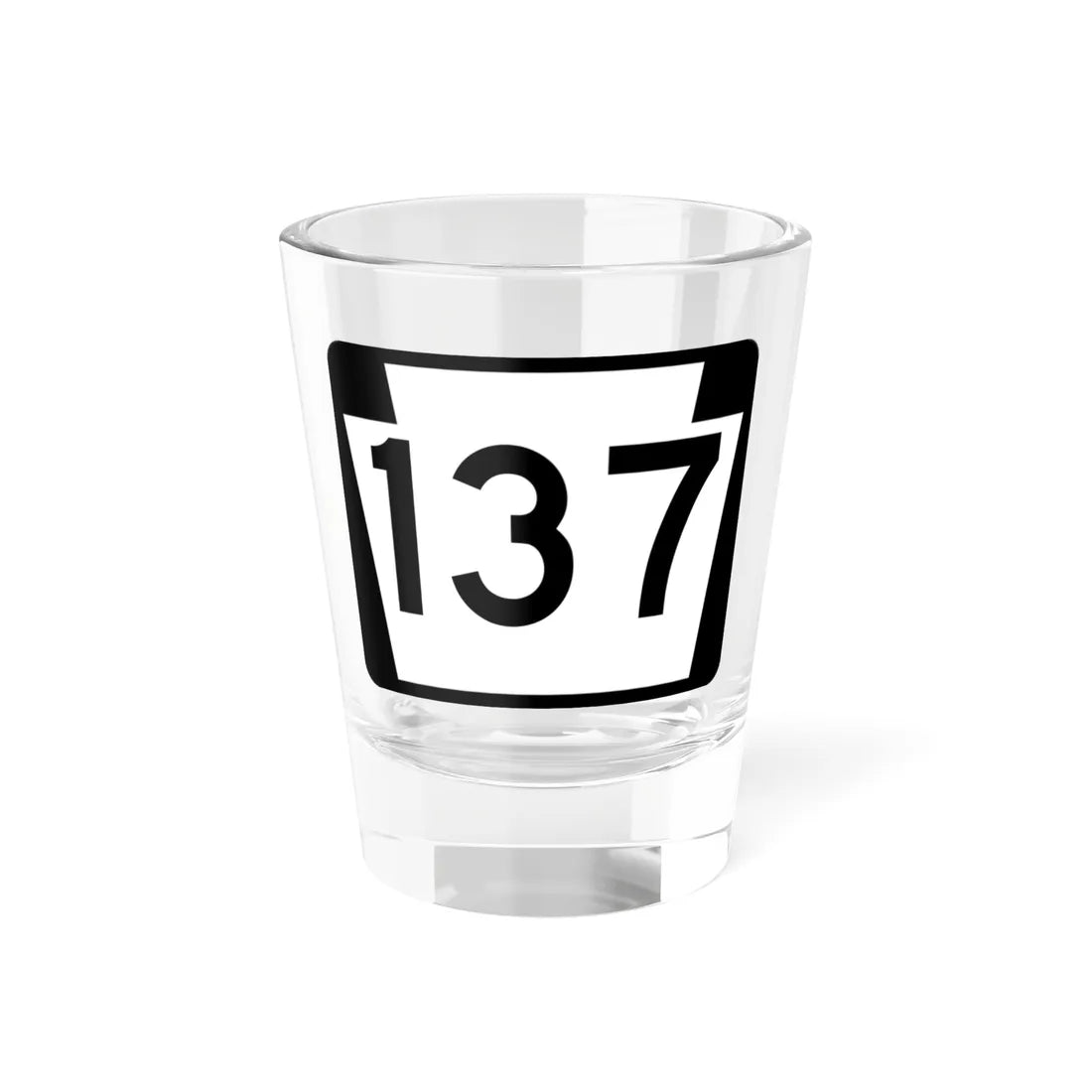 PA-137 (Pennsylvania) (Road Sign) Shot Glass 1.5oz 1.5oz - Go Mug Yourself
