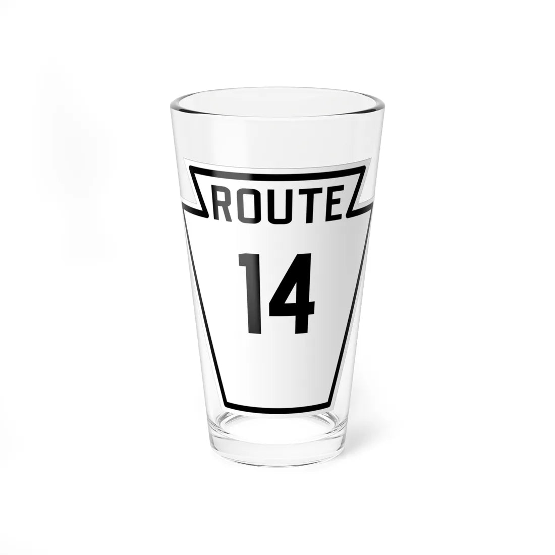 PA-14 1926 (Pennsylvania) (Road Sign) Pint Glass 16oz 16oz - Go Mug Yourself
