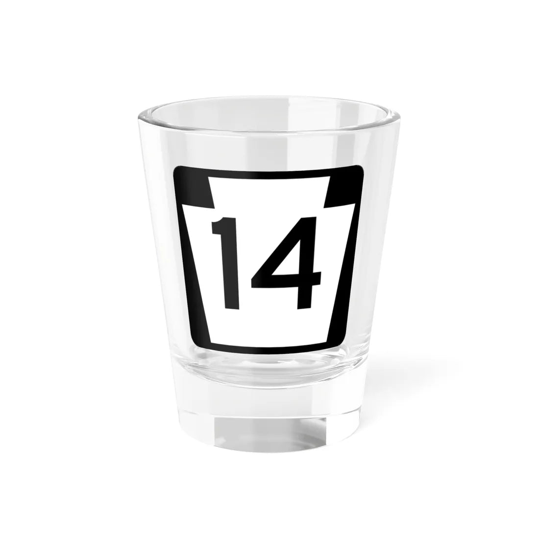PA-14 (Pennsylvania) (Road Sign) Shot Glass 1.5oz 1.5oz - Go Mug Yourself