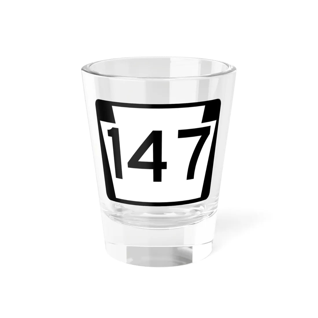 PA-147 (Pennsylvania) (Road Sign) Shot Glass 1.5oz 1.5oz - Go Mug Yourself