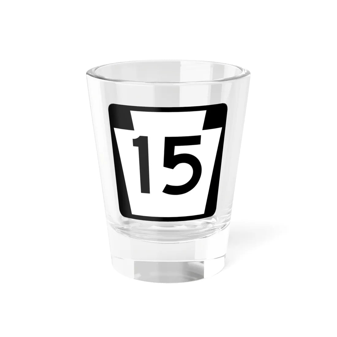 PA-15 (Pennsylvania) (Road Sign) Shot Glass 1.5oz 1.5oz - Go Mug Yourself