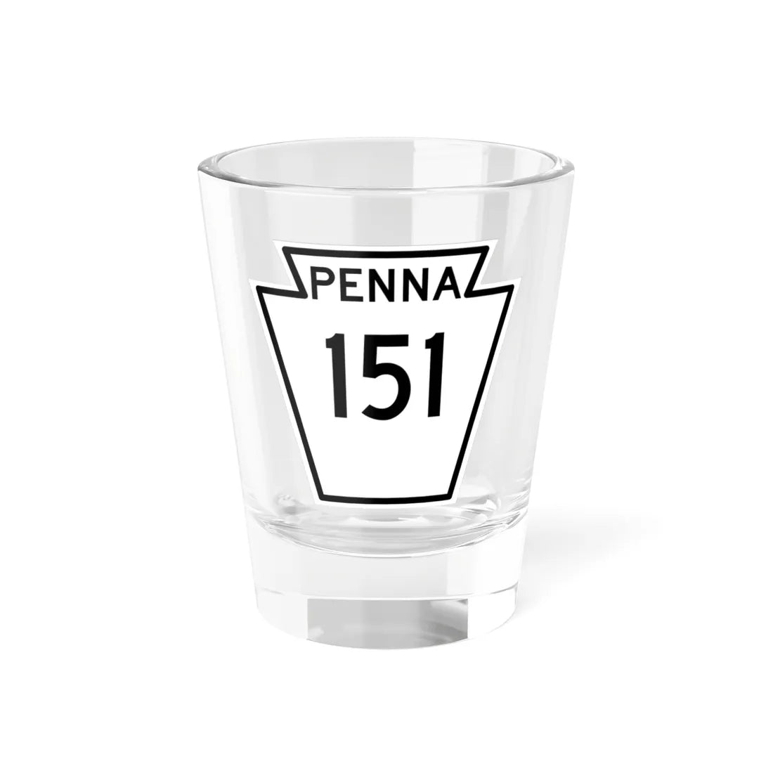 PA-151 1948 (Pennsylvania) (Road Sign) Shot Glass 1.5oz 1.5oz - Go Mug Yourself